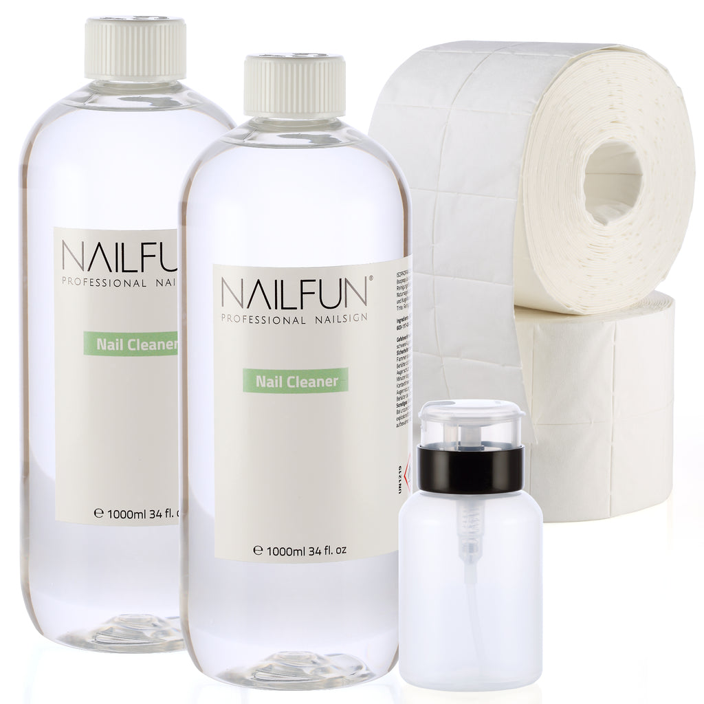 2 Liter NailCleaner = 2000ml + 1000 Zelletten + 1x Pumpflasche ( leer) 170ml 1Liter Cleaner Isopropanol Alcohol nailfunshop NAILFUN