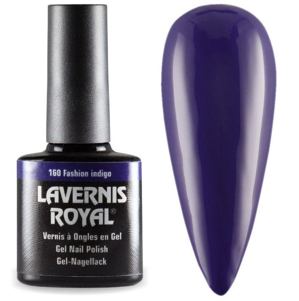 LAVERNIS ROYAL GEL NAGELLACK - 160 FASHION INDIGO Gellack Shellack UV-Nagellack UV Gel Polish Vernis a Ongles en Gel Soakoff Soak-Off UV Gellack dunkles indigo lila