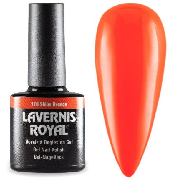LAVERNIS ROYAL GEL NAGELLACK - 178 SHINE ORANGE Gellack Shellack UV-Nagellack UV Gel Polish Vernis a Ongles en Gel Soakoff Soak-Off UV Gellack neon orange