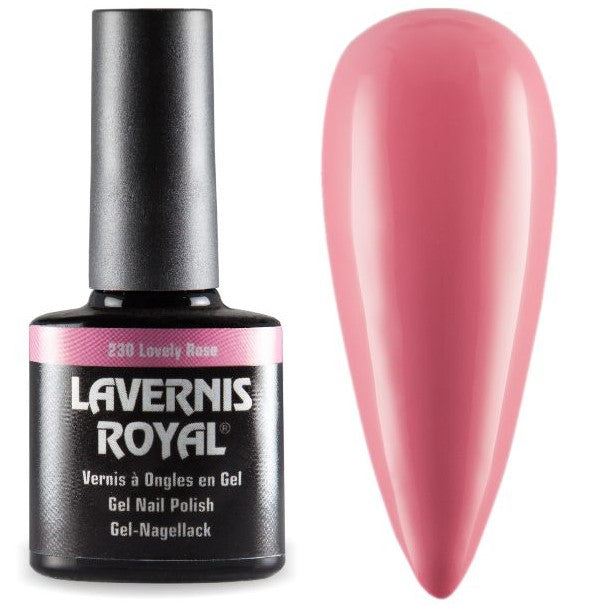 LAVERNIS ROYAL GEL NAGELLACK - 230 LOVELY ROSE Gellack Shellack UV-Nagellack UV Gel Polish Vernis a Ongles en Gel Soakoff Soak-Off UV Gellack kräftiges baby rosa babyrosa rose pink