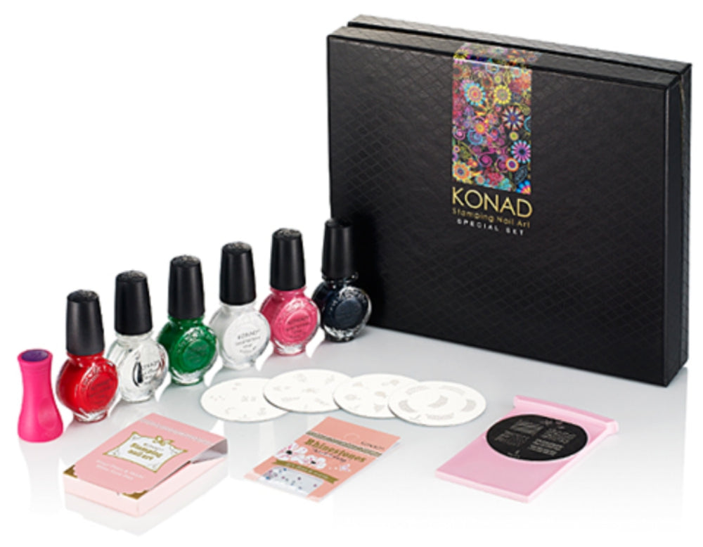 KONAD Nailart Stamping Set SPECIAL Lack Schablonen Box Set