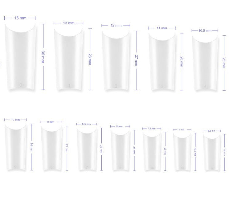 500 Profi Tips NEW TUBE - SHAPED CLEAR - Der Trend Tunnel-Tip - NAILFUN