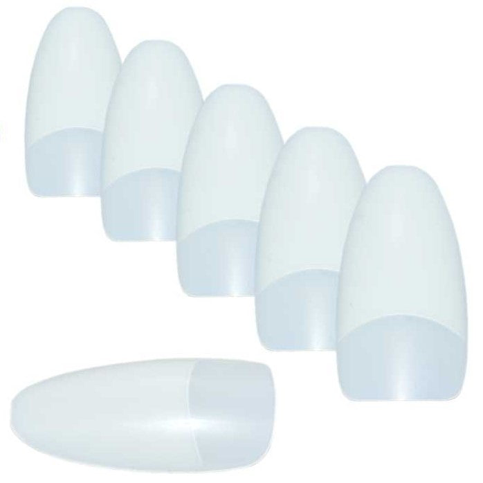 500 Kunstnagel Tips Oval Natur mit Anklebefläche im Nachfüllbeutel