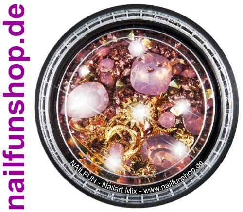 1 Döschen Nailart Mix (5005) NAILFUN nailfunshop Einleger Overlay Strass Perlen Charms Inlay Inlays Glitter Glitzer Set Sets Nageldesign Schmuck
