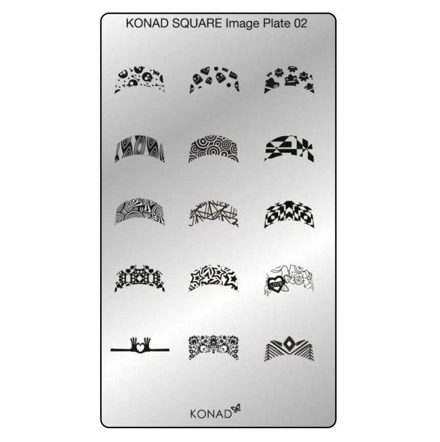  KONAD Stamping Schablone SQUARE No. 2 Square 2