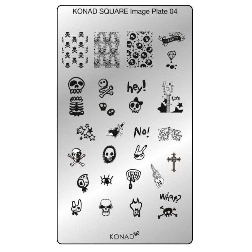 KONAD Stamping Schablone SQUARE No. 4 Sqaure 4 square4