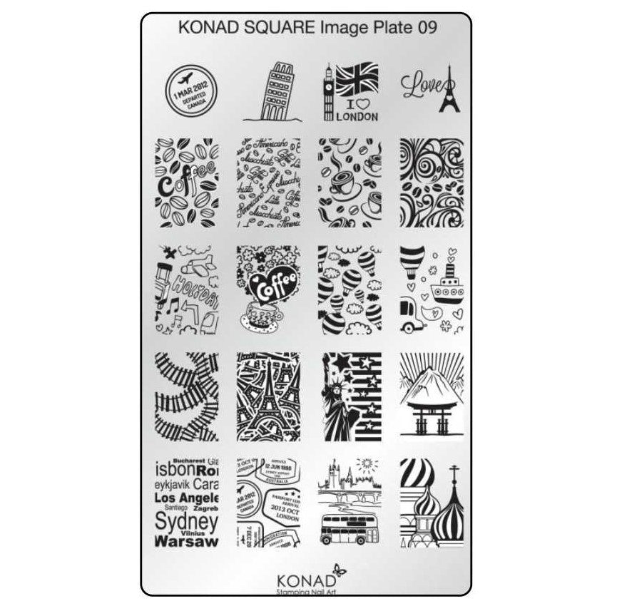 KONAD Stamping Schablone SQUARE No. 9 Square 9 Square9