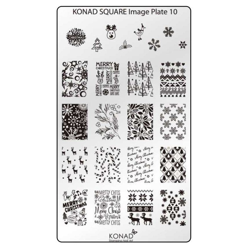 KONAD Stamping Schablone SQUARE No. 10 Square 10 square10