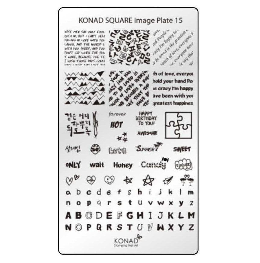 KONAD Square 15 Stamping Schablone - SQUARE No. 15