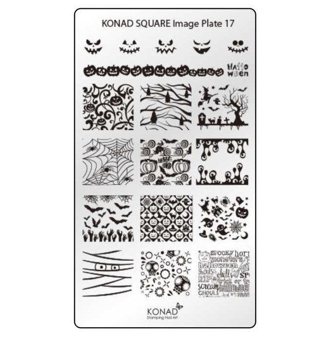 KONAD Square 17 Stamping Schablone - SQUARE No. 17 Halloween
