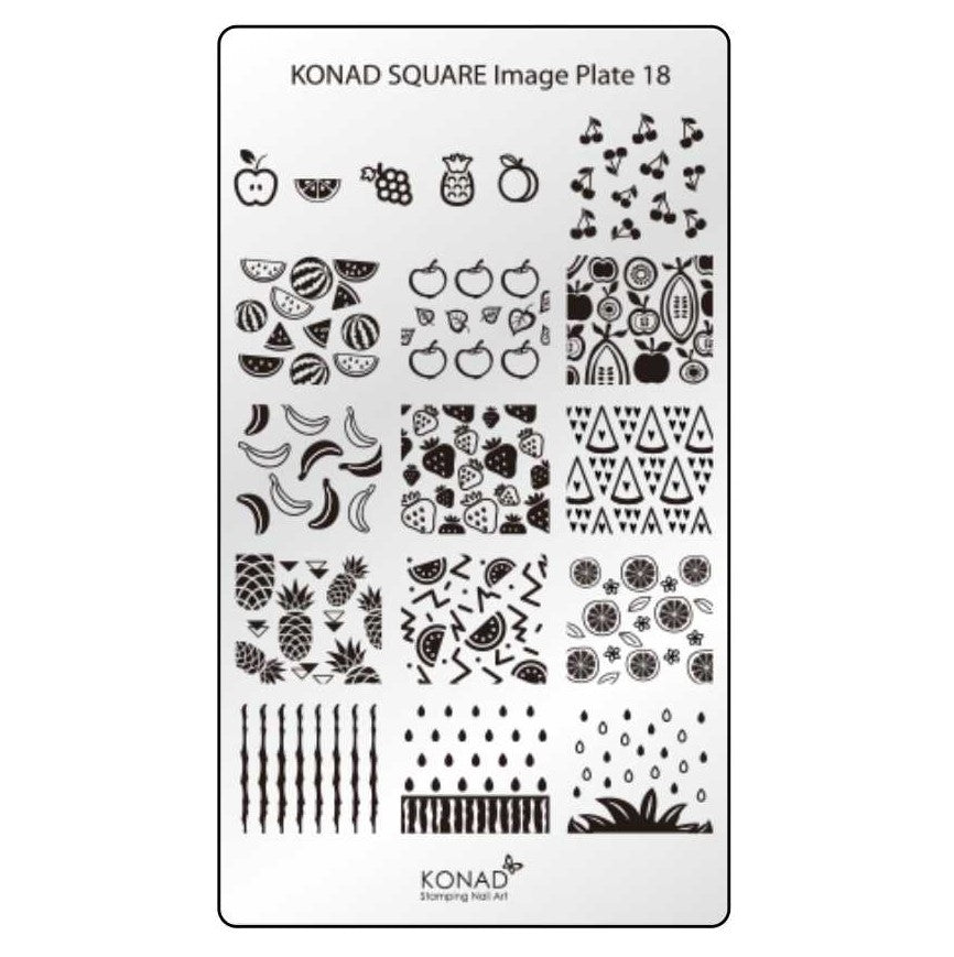 KONAD Square 18 Stamping Schablone - SQUARE No. 18 