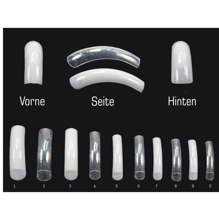 100 Stück American Kralle Tips natur weiss mit Anklebefläche in Tipbox - NAILFUN