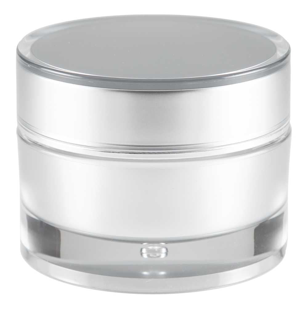 50ml Designer Leertiegel "Lineo Style" silber lichtdicht NAILFUN Leerdose Geldose Cremedose Geltiegel