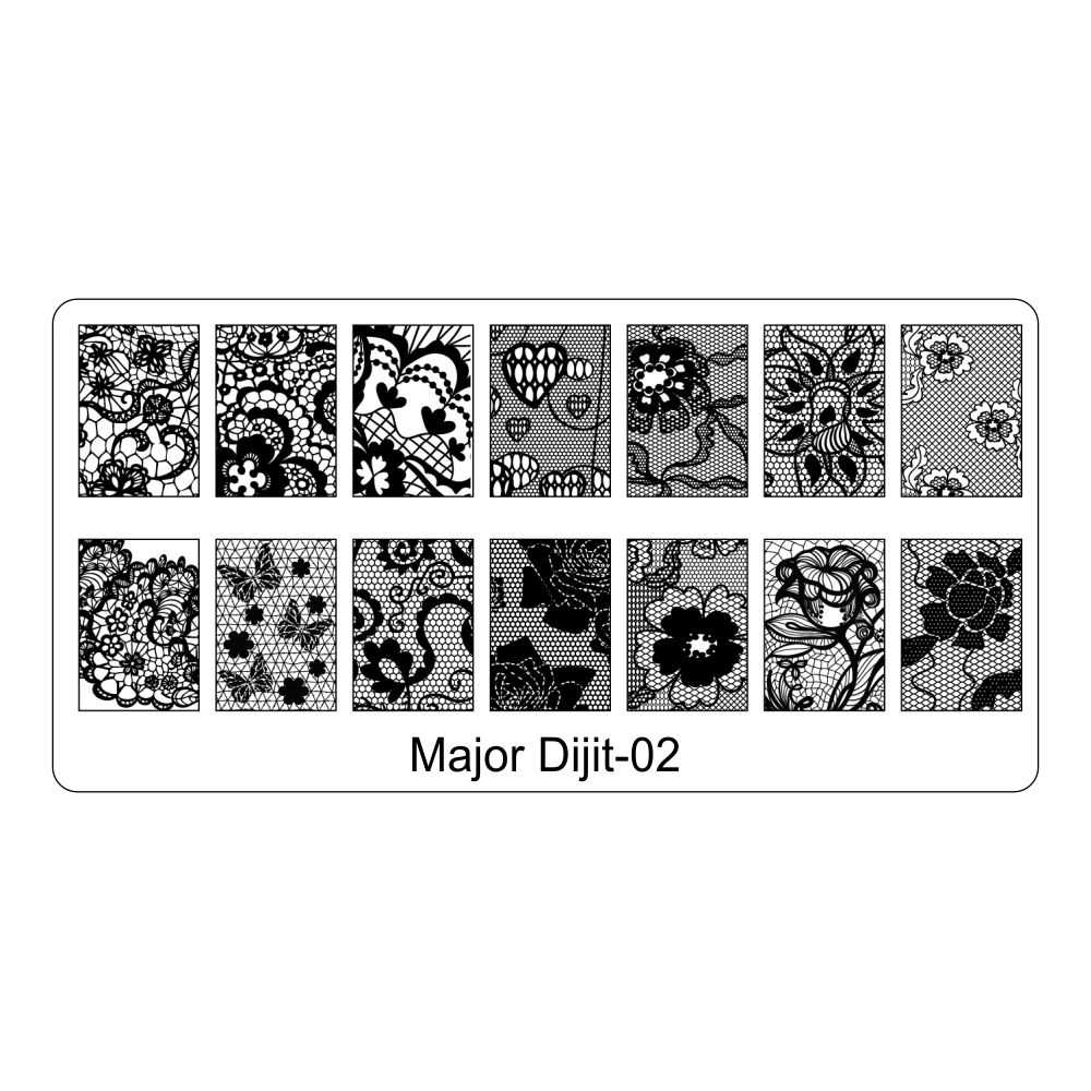 Stamping Schablone Major Dijit 02 MD02 MD-2 MD 02 Fullcover Motive Major Digit NAILFUN nailfunshop
