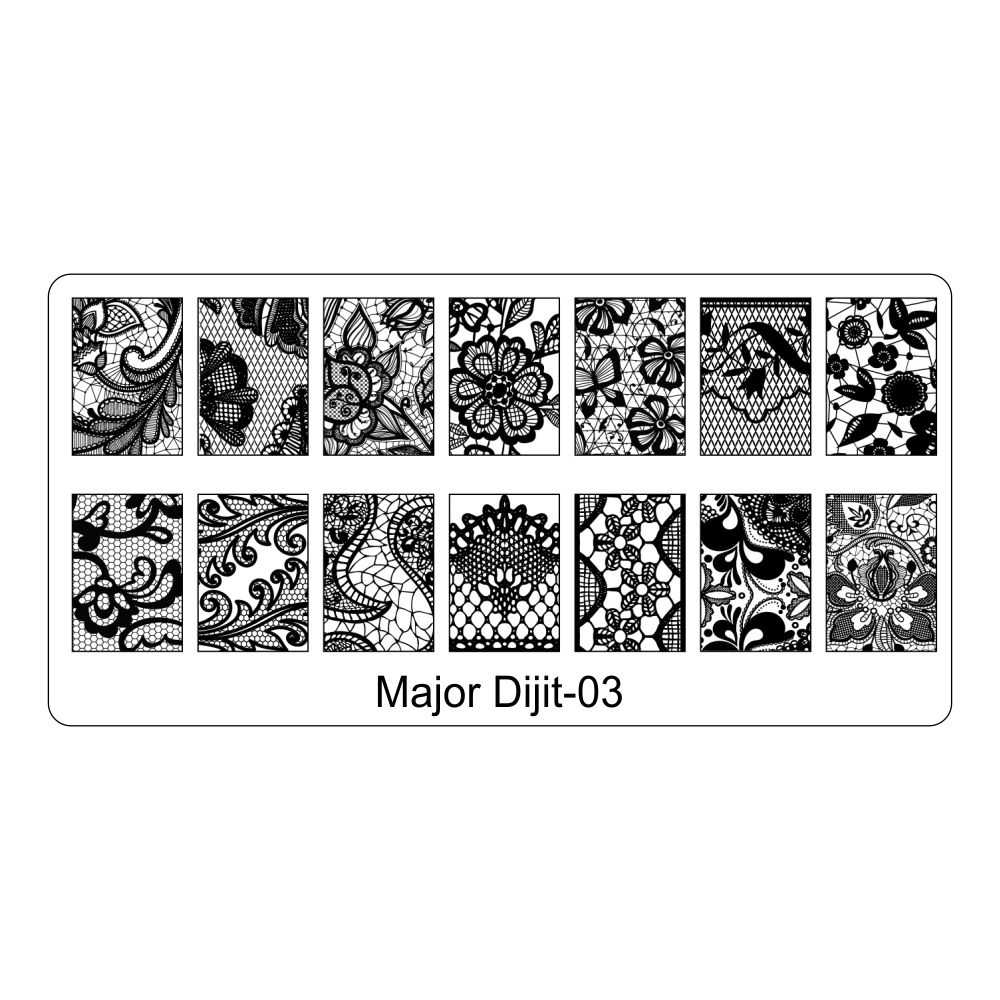 Stamping Schablone Major Dijit 03 MD03 MD-3 MD 03 Fullcover Motive Major Digit NAILFUN nailfunshop