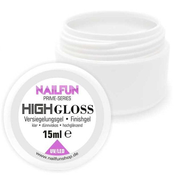 15ml HIGH GLOSS UV + LED Versiegelungsgel (Finish) dünnfliessend - NAILFUN