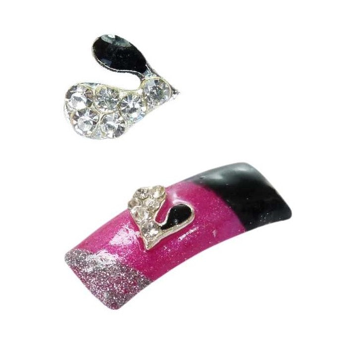Nageldeko Metall No. 5 - Häschen mit Strass-Steinchen