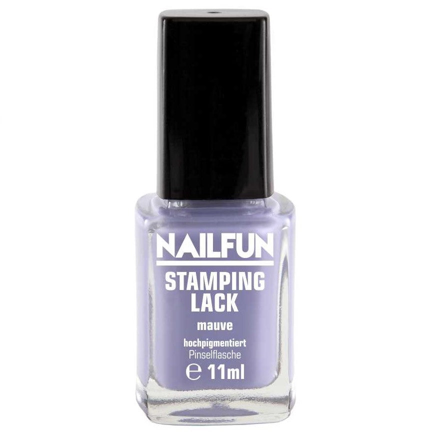 NAILFUN Stampinglack Mauve Flieder 11ml in der Glas Pinselflasche Stamping Nail-Polish Nagellack nailfunshop