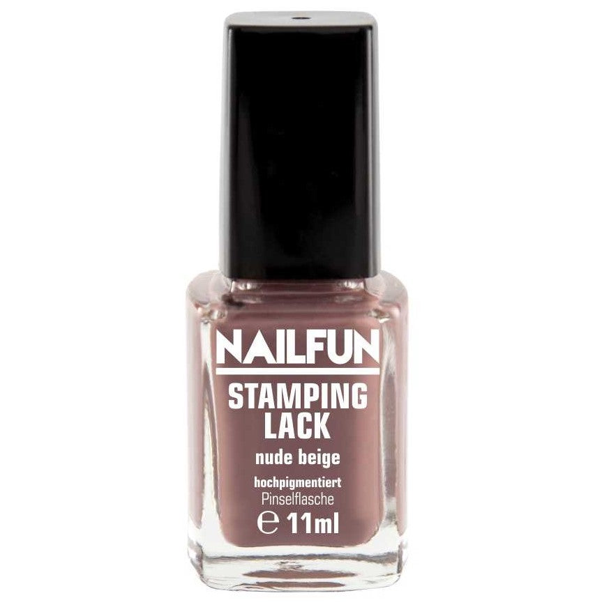 NAILFUN Stampinglack Nude Beige 11ml in der Glas Pinselflasche