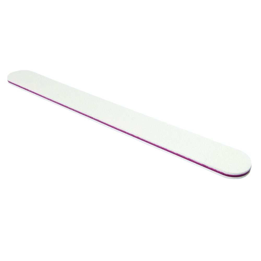 Profifeile Nagelfeile gerade weiss Körnung 100/180 - Kern pink/rot 