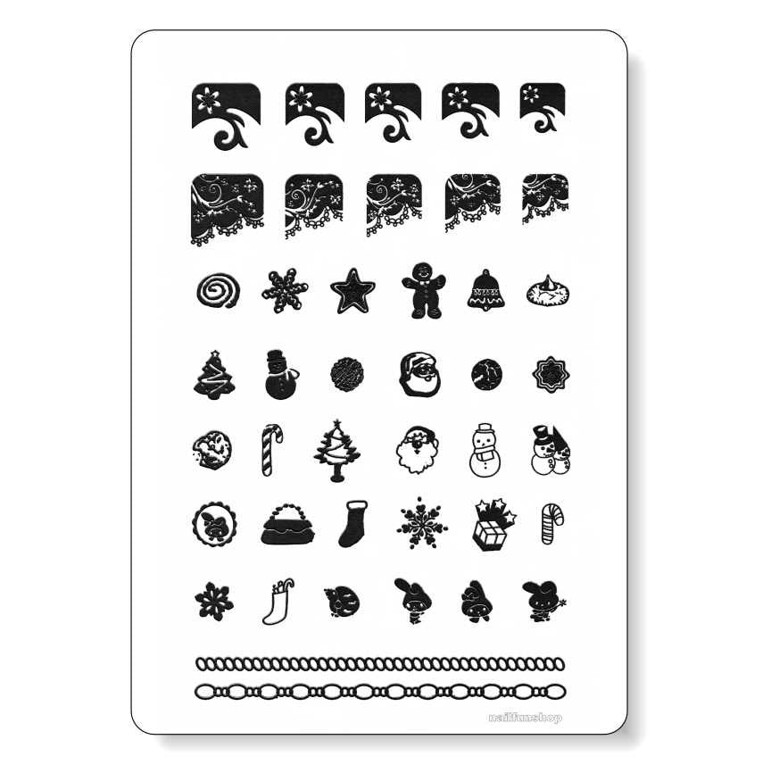 Big-Size Stamping Schablone nfxmas04 - Weihnachten mit 42 Motiven 