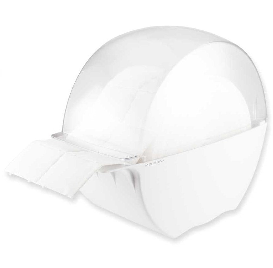 Designer Zellettenbox weiss-transparent gefüllt mit 500 Zeletten